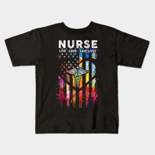 Nurse Live Love Save Lives shirt Kids T-Shirt